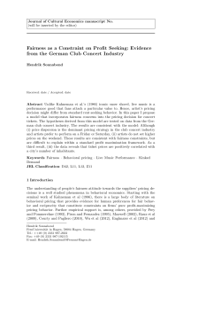 Fairness as a Constraint on Profit Seeking: Evidence from the