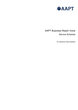 AAPT Business Reach Voice Service Schedule