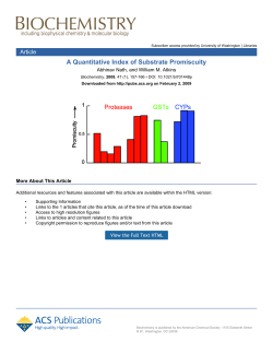 A Quantitative Index of Substrate Promiscuity&dagger;