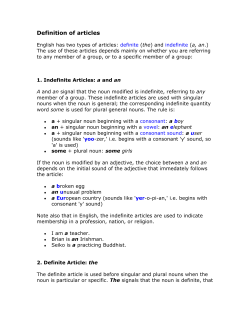 Definition of articles