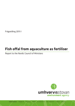 Fish offal from aquaculture as fertiliser
