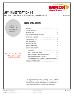 ap&reg; investigation #6 - AP Biology Resources
