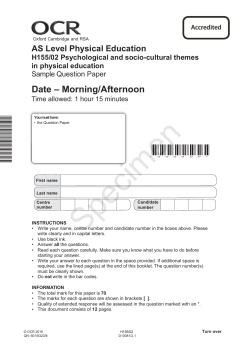 OCR AS Level in Physical Education H155/02 Psychological and