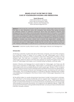 brand loyalty in the time of crisis case of volkswagen in bosnia and