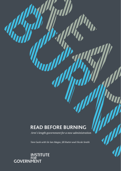 read before burning - The Institute for Government