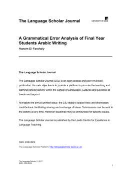 The Language Scholar Journal A Grammatical Error Analysis of