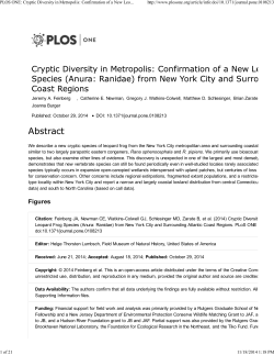 Cryptic Diversity in Metropolis: Confirmation of a New Leopard Frog