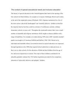 The context of special educational needs and inclusive