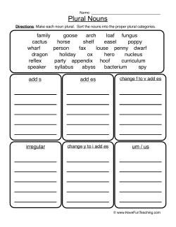 Plural Nouns - Have Fun Teaching