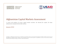 Afghanistan Capital Markets Assessment