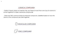 CHEMICAL COMPOUNDS MOLECULAR COMPOUNDS IONIC