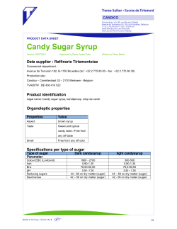 Candysugar syrup PRODUCT DATA SHEET