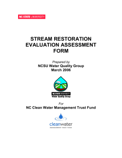 stream restoration evaluation assessment form - NCSU-BAE