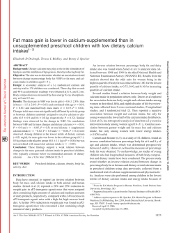 Fat mass gain is lower in calcium