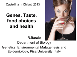Genes, Taste, food choices and health
