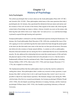 History of Psychology