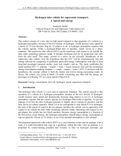 Hydrogen tube vehicle for supersonic transport: 2. Speed and energy