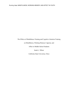 The Effects of Mindfulness Training and Cognitive