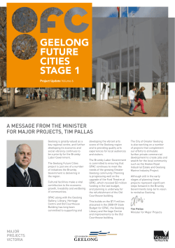 geelong FUTURe CITIeS STage 1