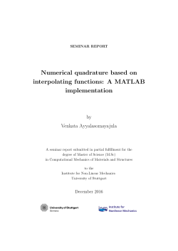 Numerical quadrature based on interpolating functions: A MATLAB