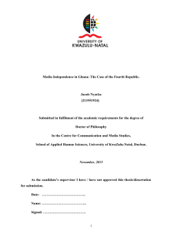 Media Independence in Ghana: The Case of the Fourth