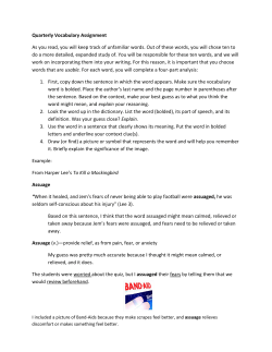 Quarter Vocabulary - New Bremen Schools