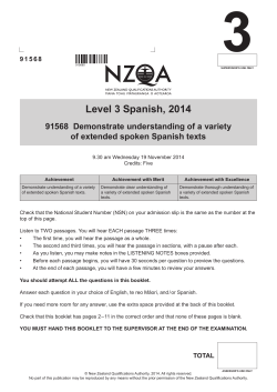 Level 3 Spanish (91568) 2014