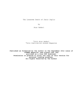 The Lonesome Death of Janis Joplin
