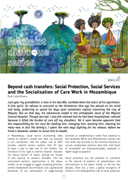 Beyond cash transfers: Social Protection, Social Services and the