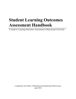 Student Learning Outcomes Assessment Handbook