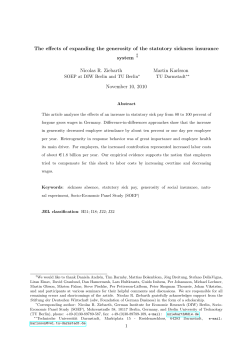 The effects of expanding the generosity of the statutory sickness