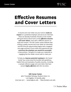 Effective Resumes and Cover Letters