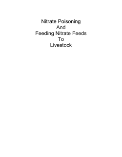 Nitrate Poisoning and Feeding Nitrate Feeds to Livestock