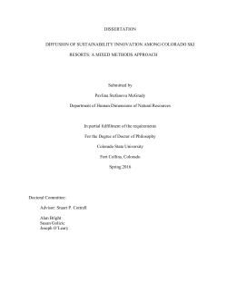DISSERTATION DIFFUSION OF SUSTAINABILITY