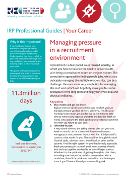 Managing stress - Institute of Recruitment Professionals