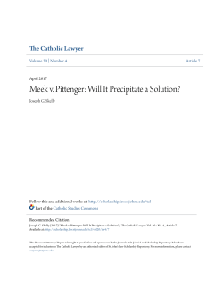 Meek v. Pittenger: Will It Precipitate a Solution?
