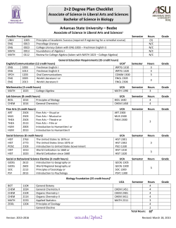2+2 Degree Plan Checklist uca.edu/2plus2