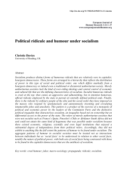Political ridicule and humour under socialism