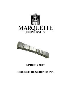 SPRING 2017 COURSE DESCRIPTIONS