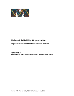 MRO Regional Reliability Standards Process