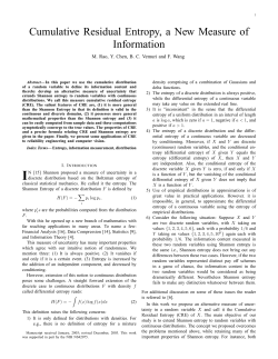 Cumulative Residual Entropy, a New Measure of