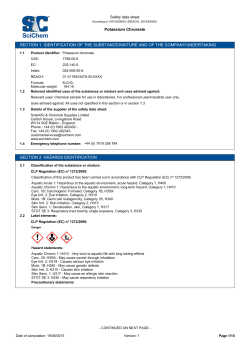 Potassium Chromate SECTION 1: IDENTIFICATION OF THE