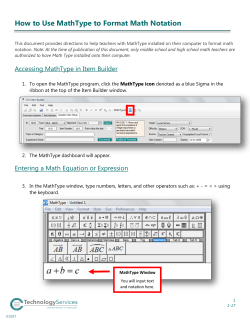 How to Use MathType to Format Math Notation