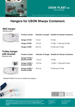 Hangers for USON Sharps Containers