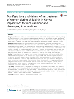 Manifestations and drivers of mistreatment of women during