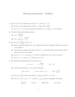 Functions and Inverses &ndash; Problems