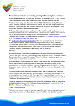 Practical strategies for reviewing, planning and improving