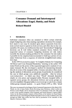 Consumer Demand and Intertemporal Allocations: Engel