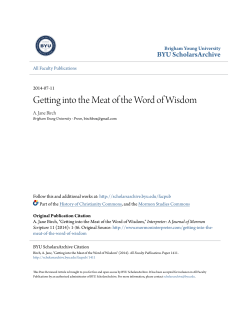 Getting into the Meat of the Word of Wisdom