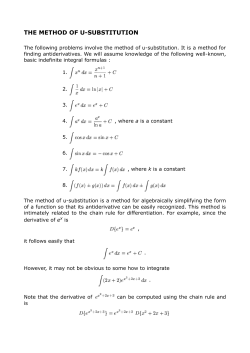 the method of u-substitution